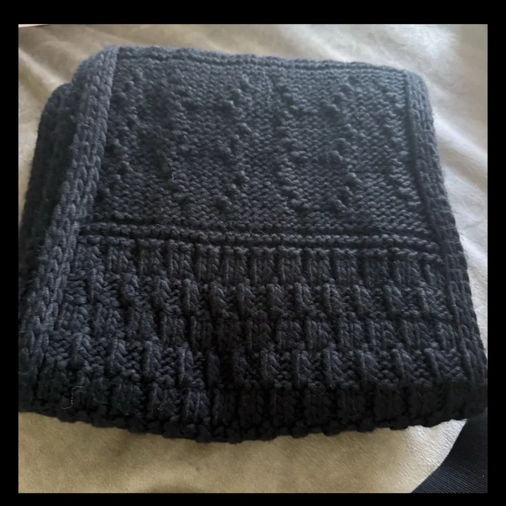 NWT MICHAEL Michael Kors Womens Patchwork Knit Infinity Loop Scarf Black